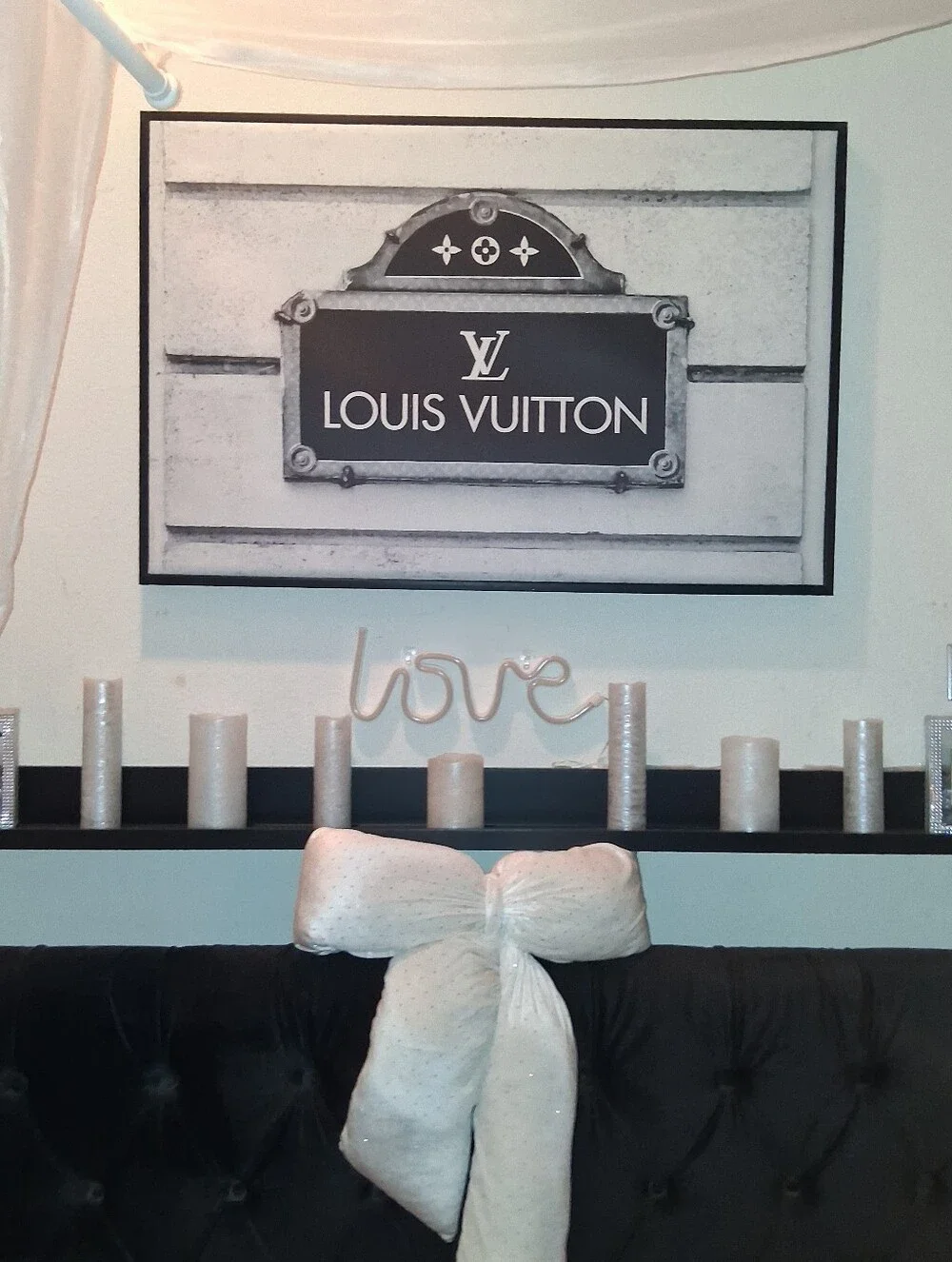 New LV Store Front Iconic Blk & Wht Canvas Framed 24x36